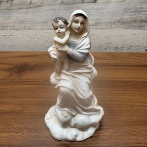 Virgin Mary and Jesus Hand Made and Hand‎ Painted Figurine K's Collection 6"